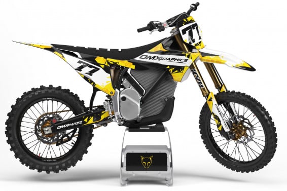 Dirt Bike Graphics Kit for Stark Varg - Crack - Yellow