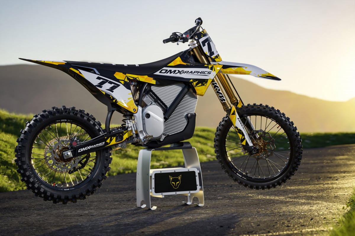 Dirt Bike Graphics Kit for Stark Varg - Crack - Yellow Promo