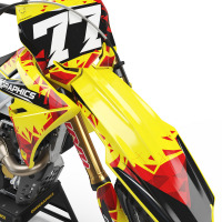 Dirt Bike Graphics Kit for Suzuki - Crack - Yellow 2
