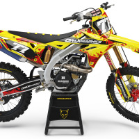 Dirt Bike Graphics Kit for Suzuki - Crack - Yellow