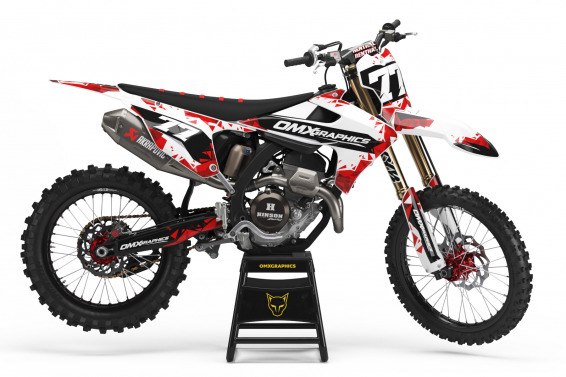 Dirt Bike Graphics Kit for Triumph - Crack - Red