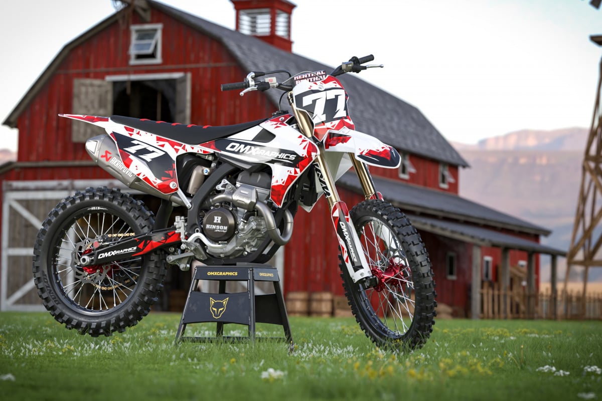 Dirt Bike Graphics Kit for Triumph - Crack - Red Promo