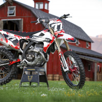 Dirt Bike Graphics Kit for Triumph - Crack - Red Promo