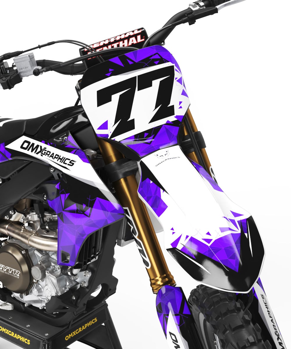 Dirt Bike Graphics Kit for Yamaha - Crack - Purple 2 Dirt Bike Graphics Kit for Yamaha - Crack - Purple 2