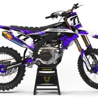 Dirt Bike Graphics Kit for Yamaha - Crack - Purple