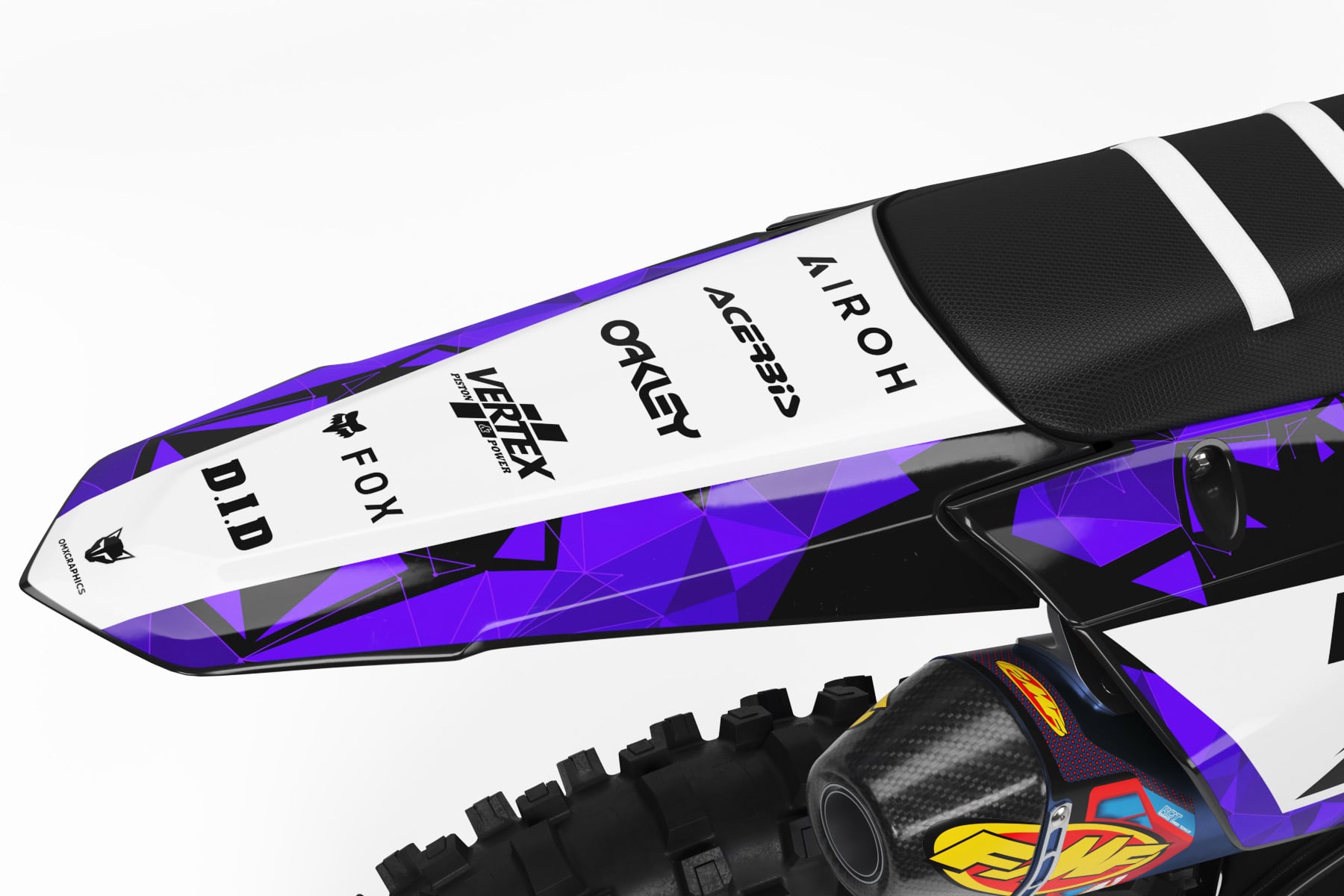 Dirt Bike Graphics Kit for Yamaha - Crack - Purple 3 Dirt Bike Graphics Kit for Yamaha - Crack - Purple 3