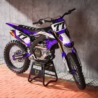 Dirt Bike Graphics Kit for Yamaha - Crack - Purple Promo