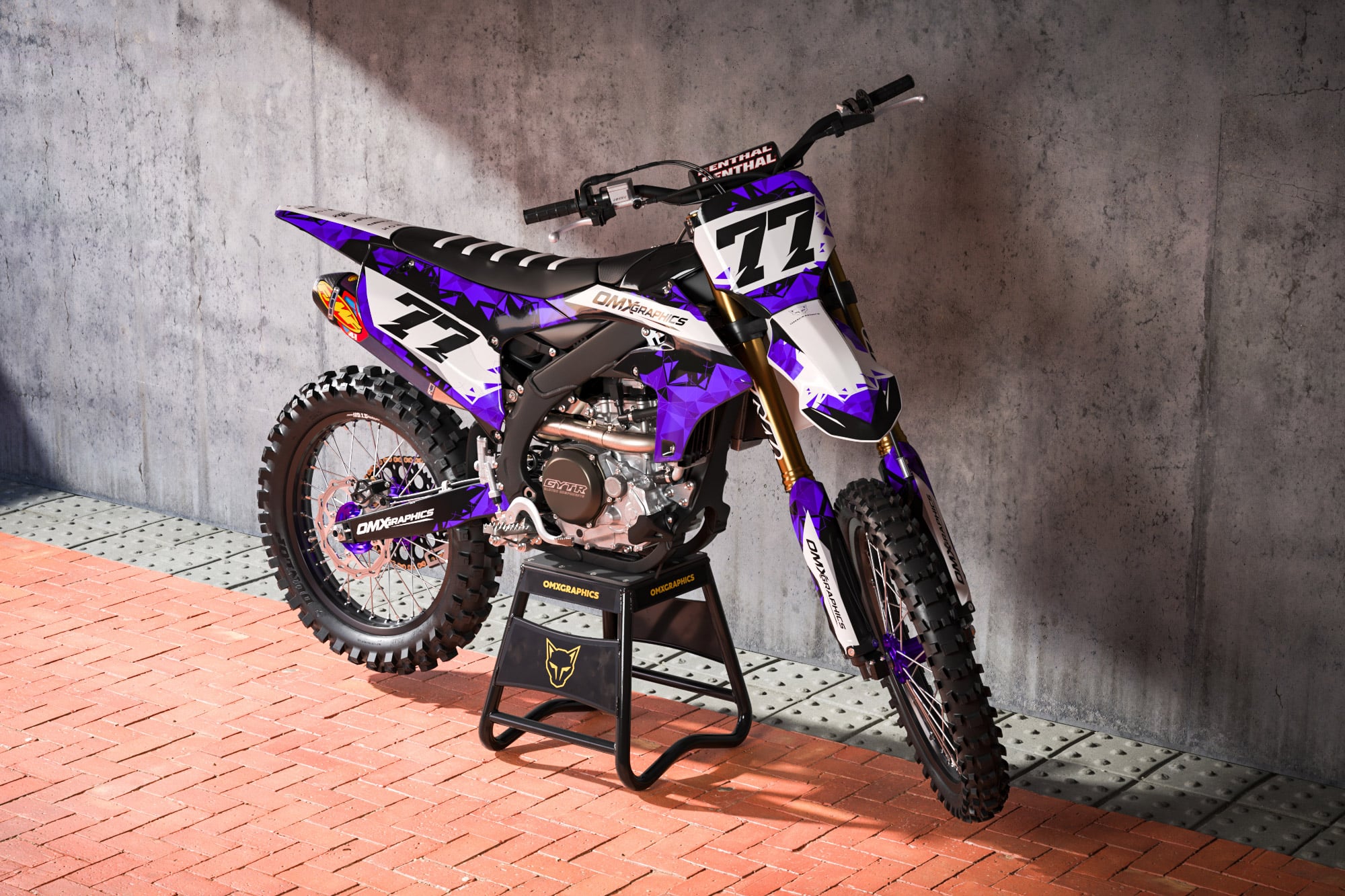 Dirt Bike Graphics Kit for Yamaha - Crack - Purple Promo Dirt Bike Graphics Kit for Yamaha - Crack - Purple Promo