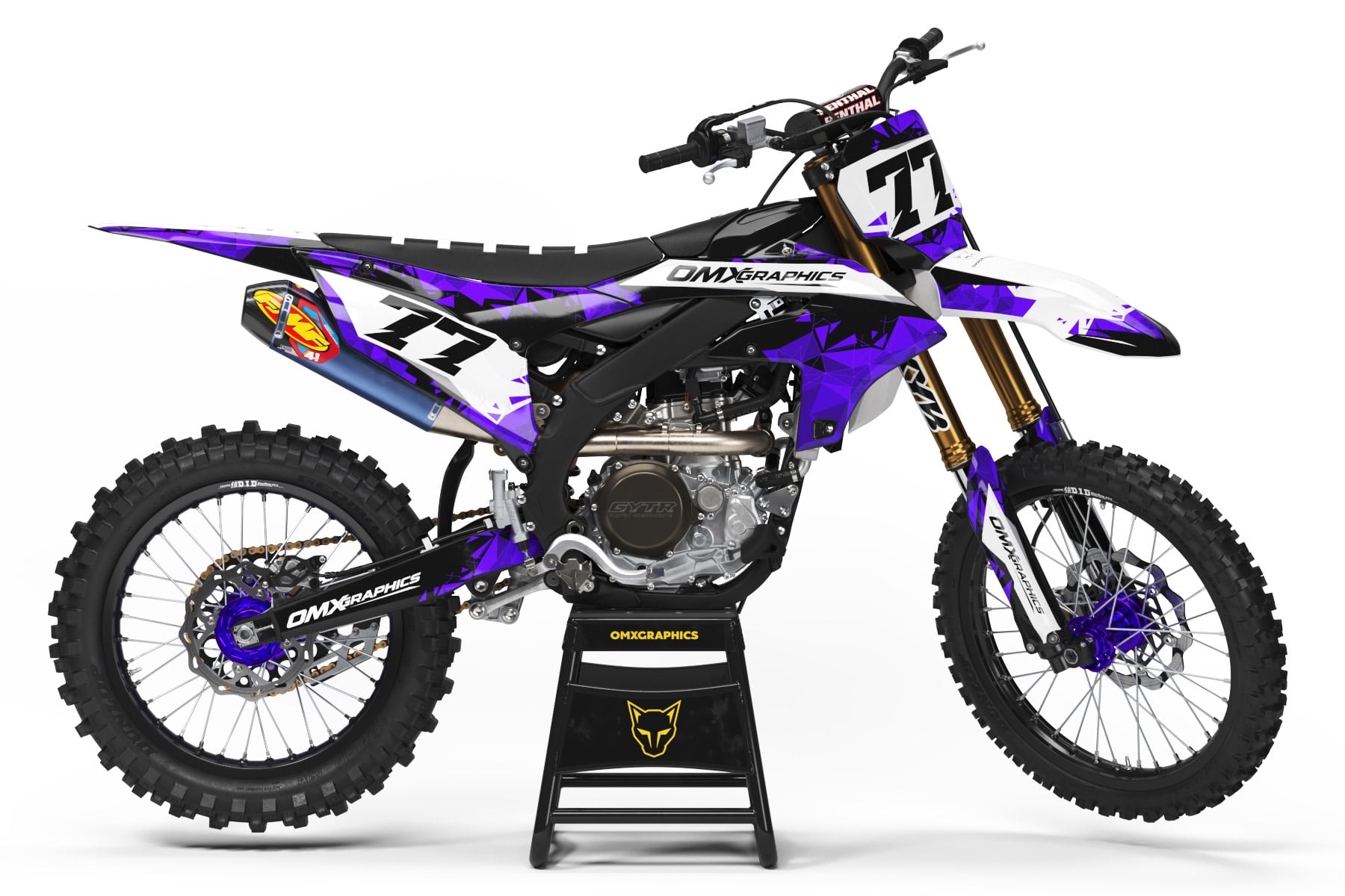 Dirt Bike Graphics Kit for Yamaha - Crack - Purple Dirt Bike Graphics Kit for Yamaha - Crack - Purple