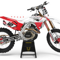 Honda Dirt Bike Graphics Kit Payback Installed on Honda Mx Bike