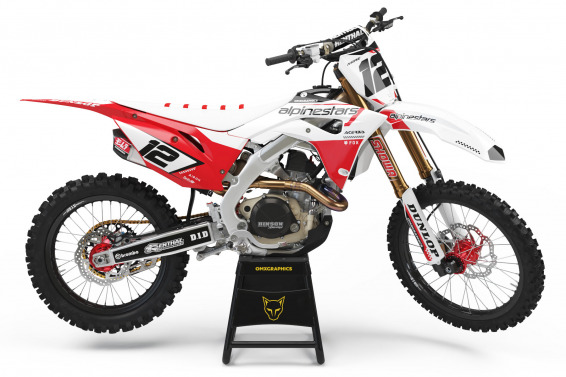 Honda Dirt Bike Graphics Kit Payback Installed on Honda Mx Bike