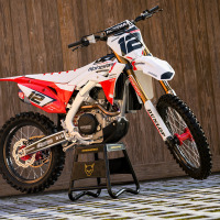 Honda Dirt Bike Graphics Kit Payback Installed on Honda Mx Bike Promo