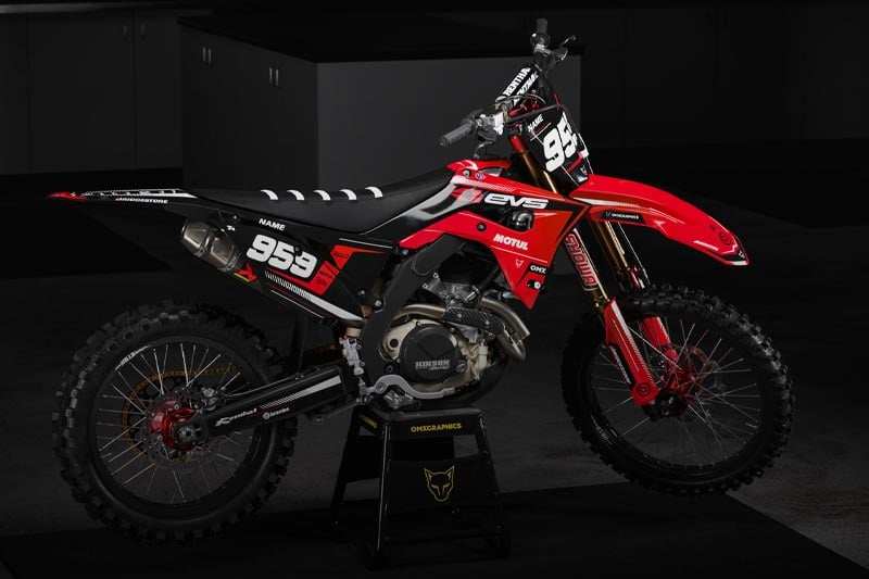 Honda Dirt Bike Graphics installed on Honda Mx Bike