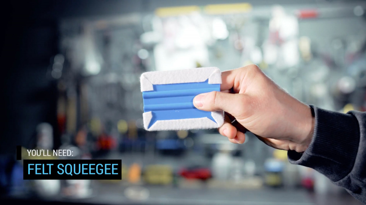 Felt squeegee is important tool for graphics installation