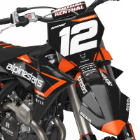 KTM Dirt Bike Graphics Kit Installed on KTM Mx Bike Payback 1