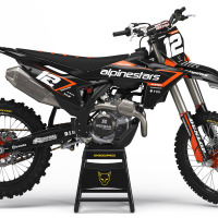KTM Dirt Bike Graphics Kit Installed on KTM Mx Bike Payback