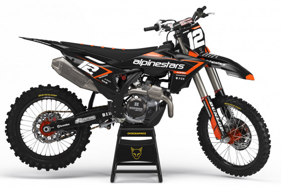 KTM Dirt Bike Graphics Kit Installed on KTM Mx Bike Payback