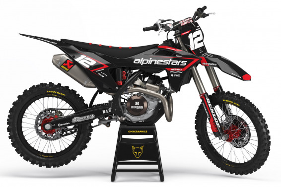 GasGas Mx Graphics Kit Payback Installed on GasGas dirt bike