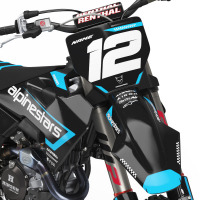 Black Husqvarna Mx Graphics Kit Payback Installed on Husqvarna Dirt Bike 1