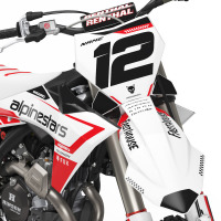 KTM Mx Graphics Kit Installed on KTM Dirt Bike Payback White 1