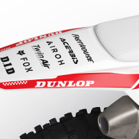 KTM Mx Graphics Kit Installed on KTM Dirt Bike Payback White 2