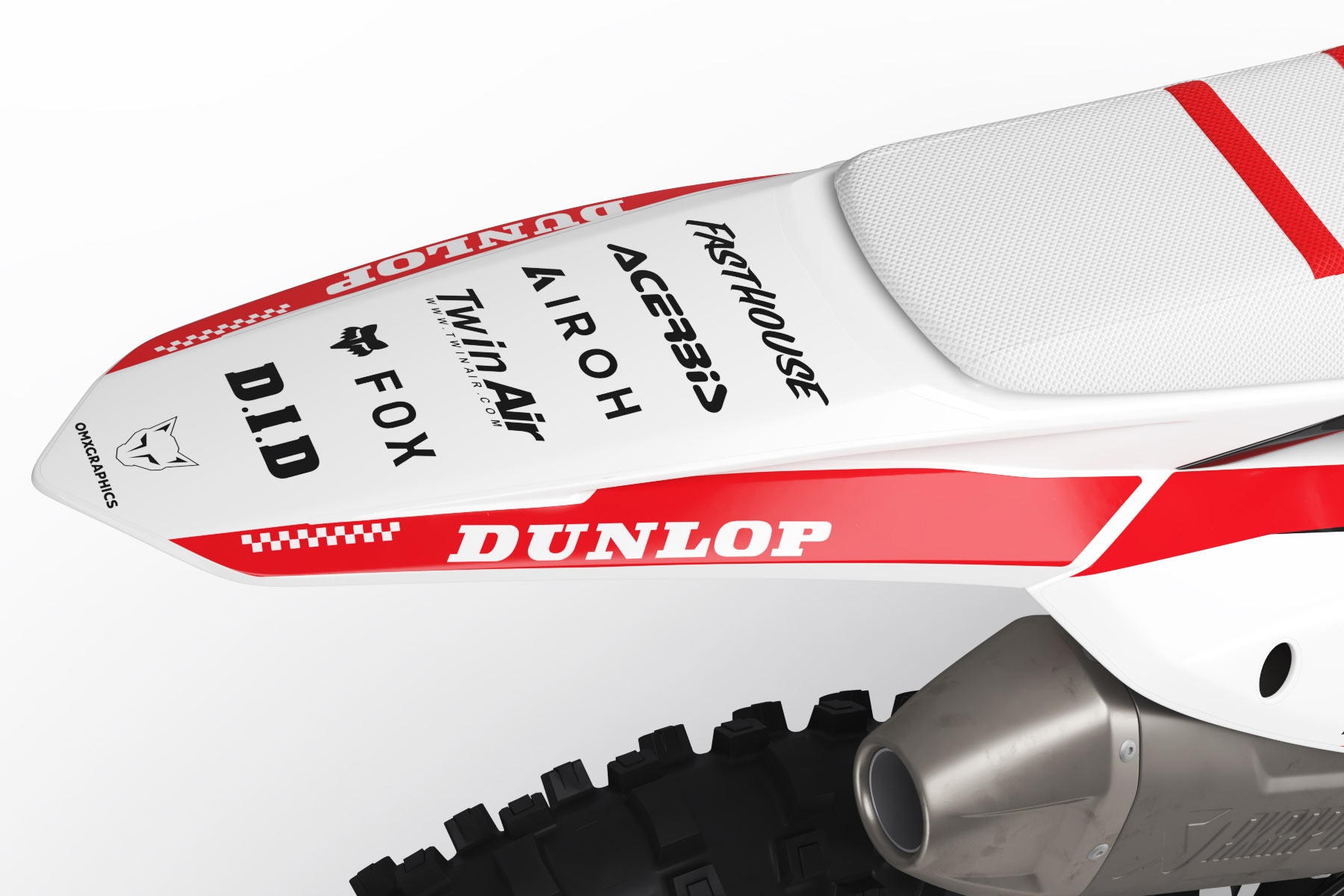 Graphics Kit for KTM - Payback - White 2 KTM Mx Graphics Kit Installed on KTM Dirt Bike Payback White 2