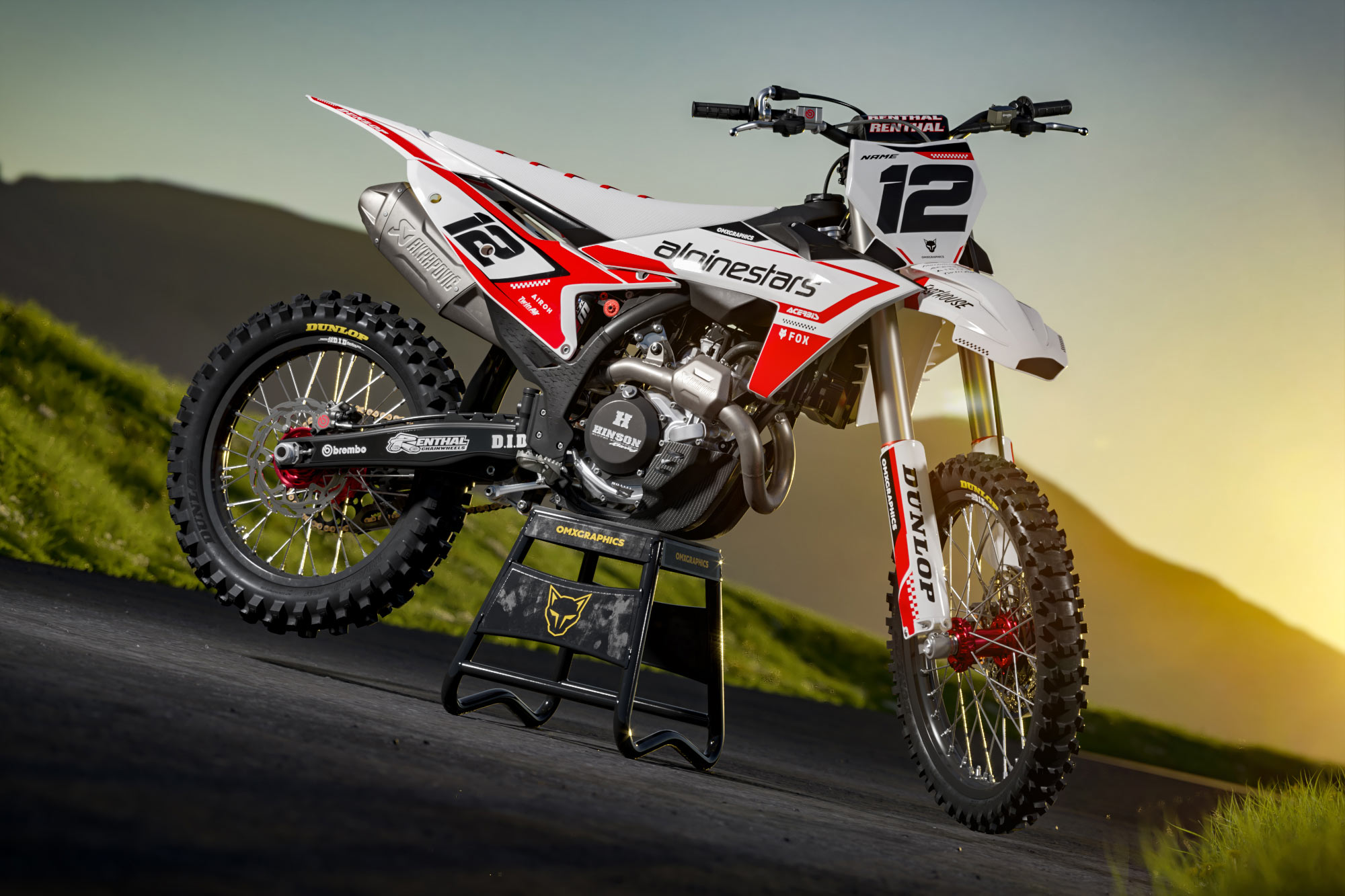 Graphics Kit for KTM - Payback - White Promo KTM Mx Graphics Kit Installed on KTM Dirt Bike Payback White Promo