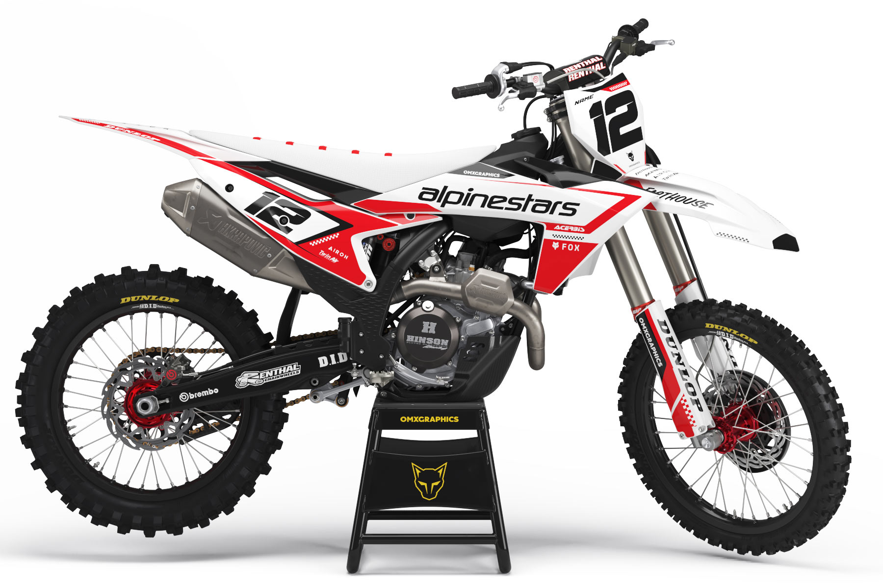 Graphics Kit for KTM - Payback - White KTM Mx Graphics Kit Installed on KTM Dirt Bike Payback White