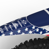 USA Themed Stark Varg Mx Graphics Kit Installed on Stark Varg Dirt Bike 2