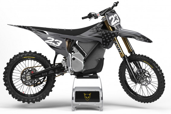 Dark MX Graphics Kit for Stark Varg Installed on Stark Varg Dirt Bike