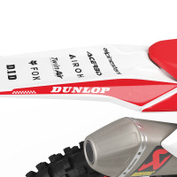 White Suzuki Mx Graphics Kit Installed on Suzuki Dirt Bike Payback 2