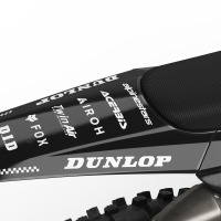 Triumph Mx Graphics Kit Installed on a Triumph Dirt Bike Payback 2