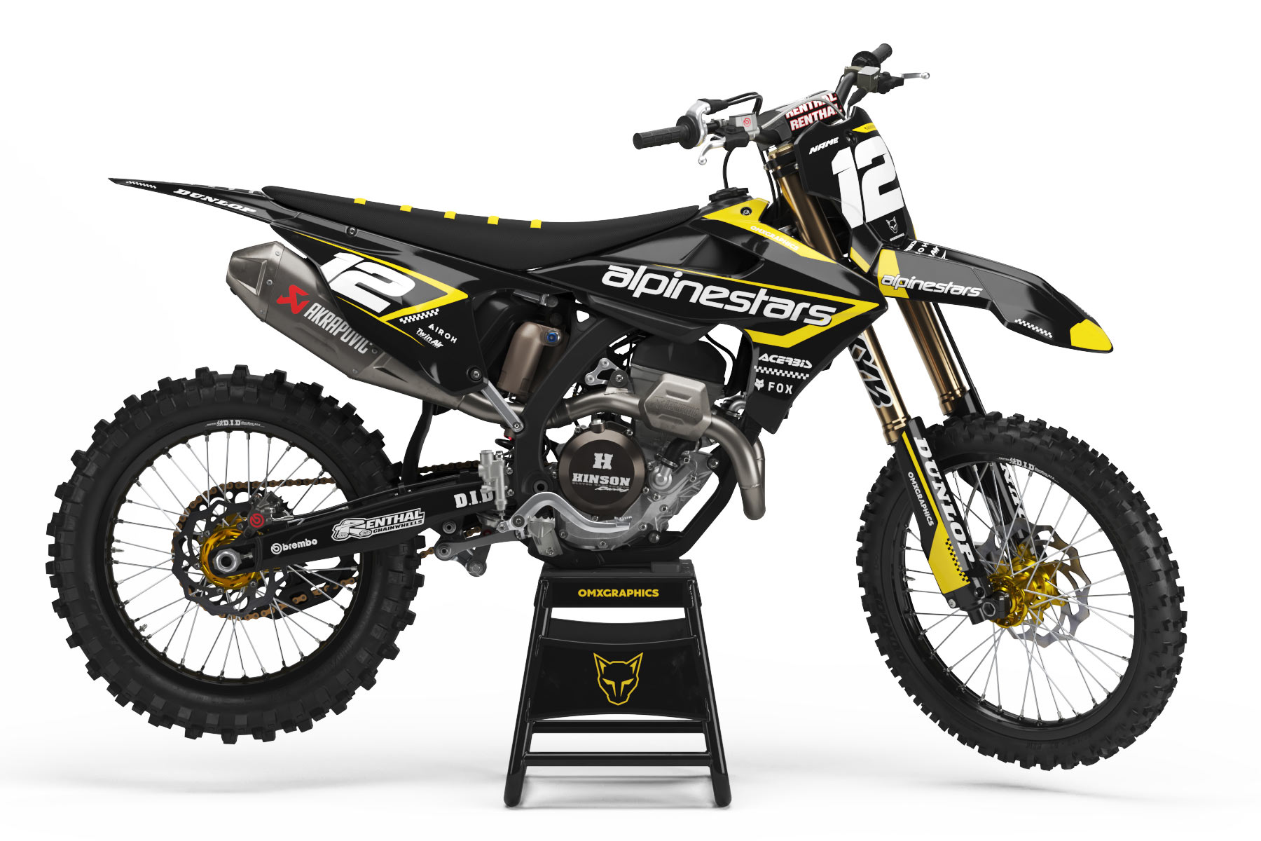 Graphics Kit for Triumph - Payback Triumph Mx Graphics Kit Installed on a Triumph Dirt Bike Payback