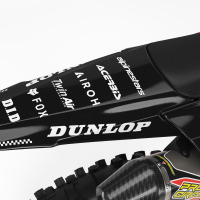 Yamaha Graphics Kit Installed on Yamaha Dirt Bike Payback Black 2