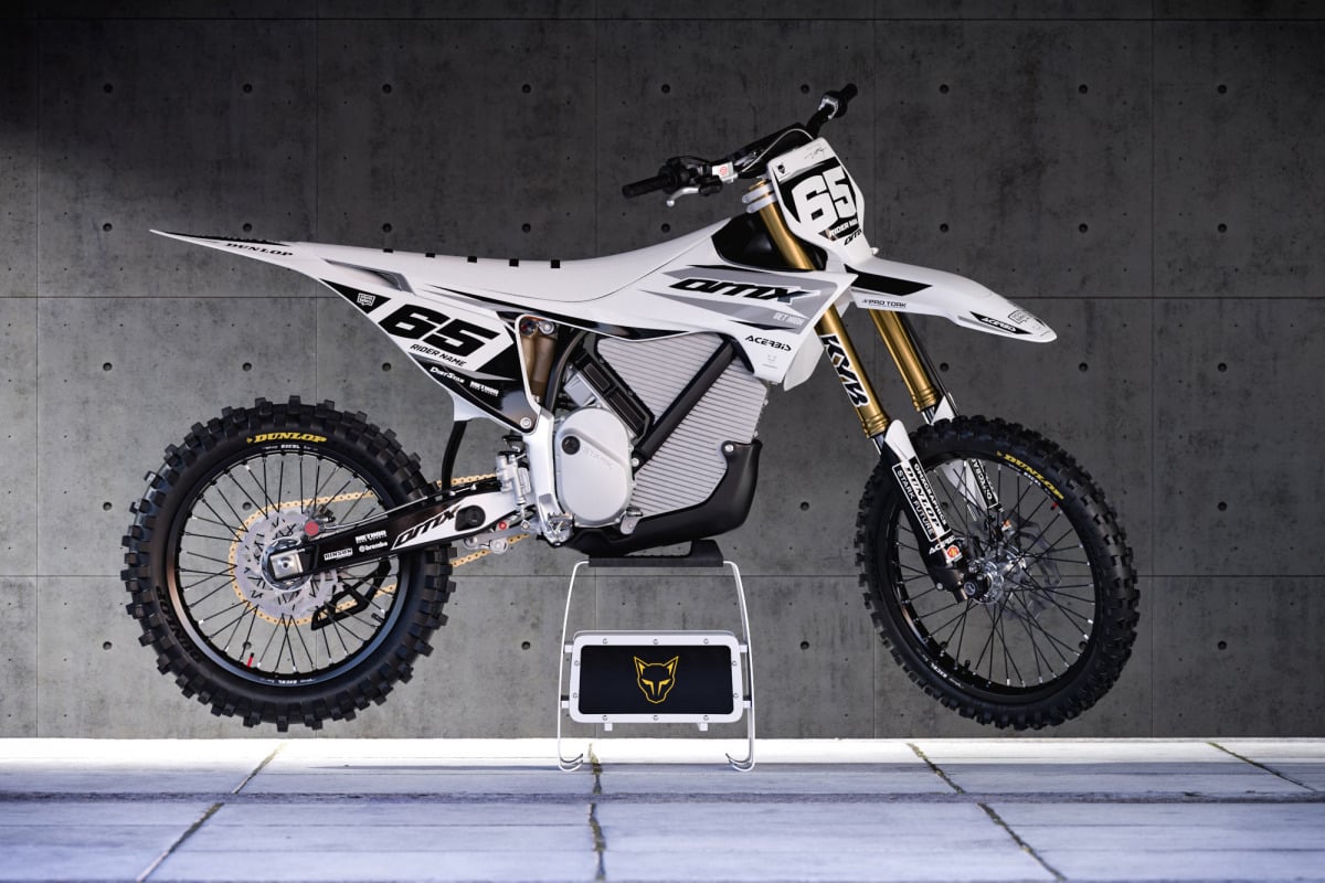 Stark Varg Graphics Kit Installed on a Stark Varg Dirt Bike Promo
