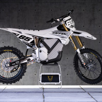 Stark Varg Graphics Kit Installed on a Stark Varg Dirt Bike Promo