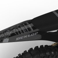 Dirt Bike Graphics Kit Installed on a Stark Varg Mx Bike Back Fender