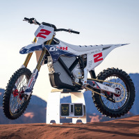 White Stark Varg Graphics Kit Corsa Installed on a Stark Varg Dirt Bike Promo