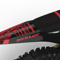 Stark Varg Mx Graphics Kit Ghost Red Installed on a Stark Varg Dirt Bike 1