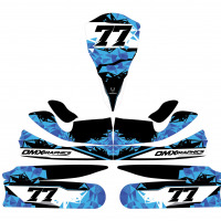 Blue Go Kart Graphics Kit Crack Installed on a Karting Layout