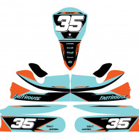 Blue Go Kart Graphics Kit Dagger Layout