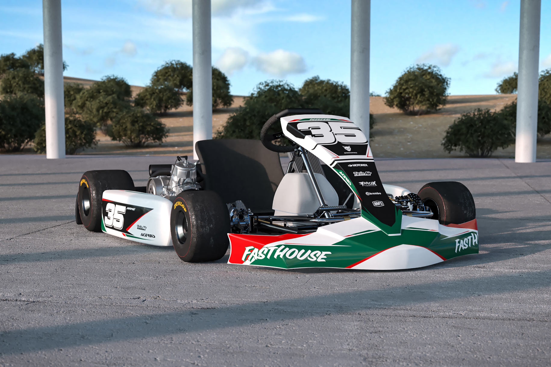 Go Kart Graphics Kit Dagger Promo Go Kart Graphics Kit Dagger Installed on a Karting Livery Promo