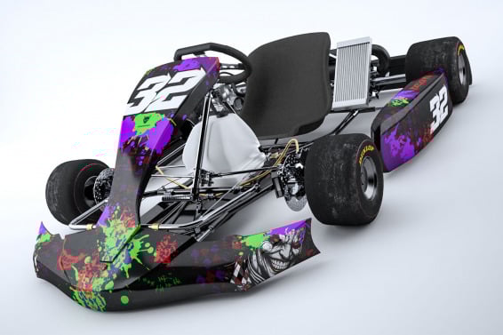 Go Kart Graphics Kit Installed on a Karting