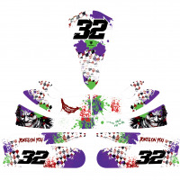 White Go Kart Graphics Kit Installed on a Karting Joker Layout