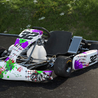 White Go Kart Graphics Kit Installed on a Karting Joker Promo