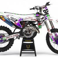 GasGas Mx Graphics Kit Joker White Installed on a GasGas Dirt Bike