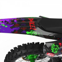 Black Honda Mx Graphics Kit Joker Installed on a Honda Dirt Bike Tail
