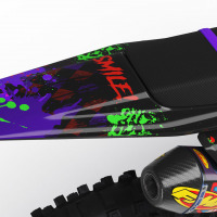 Black Husqvarna Mx Graphics Kit Joker Installed on a Husqvarna Dirt Bike Tail