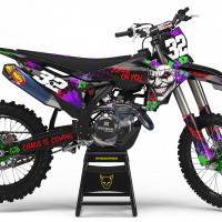 Black KTM Dirt Bike Graphics Kit Joker Installed on a KTM Dirt Bike