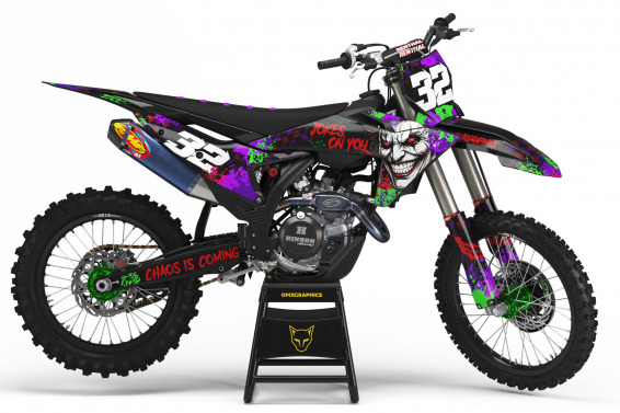 Black KTM Dirt Bike Graphics Kit Joker Installed on a KTM Dirt Bike